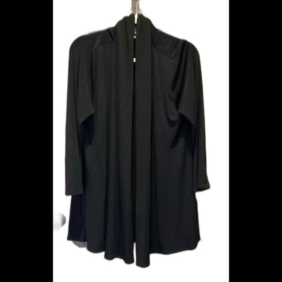 Chico’s Jacket Sz “2” or Large Black Stretchy Open Front Perfect 4 Travel - Picture 1 of 10